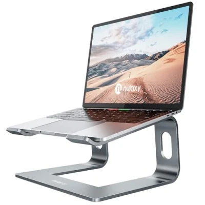 Imagen de Nulaxy Soporte para Computadora Portátil Escritorio, de Desmontable Ergonómico Aluminio Compatible con 10 a 16 Pulgadas (Gris)