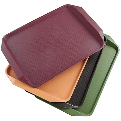 Imagen de Dynko Bandeja de Comida Rápida 4 Paquetes, Plástico para Servir, Rectangular