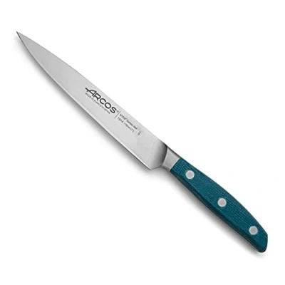 Imagen de Arcos Brooklyn Cuchillo de Lenguado para Pescado Acero Inoxidable Forjado NITRUM 170 mm Mango Micarta Color Azul (Filo Seda)