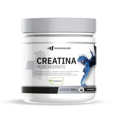 Imagen de MM Supplements Creatina Monohidratada Creapure® en Polvo 300 g Bote 3 Meses Recuperador Muscular Aumenta Masa (Blue Dragon)