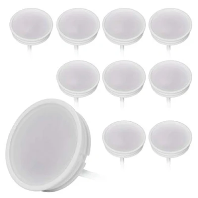 Imagen de HCFEI 10x LED Bombilla 3W para Foco Empotrable, ultra plano ø50x15mm, 230V, Blanco cálido 3000K, 320lm, 120, Regulable, Reemplaza la GU10 MR16, Modulo