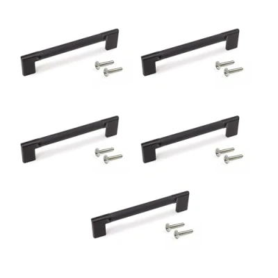 Imagen de EMUCA Lote de 5 tiradores para mueble, L189mm, intereje 160mm, Aluminio, Pintado negro