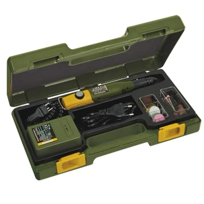 Imagen de Proxxon Micromot 60/EF (longitud 220 mm, peso 230 g, potencia 40 W, voltaje 12 18 V, con fuente de alimentación y 43 herramientas, taladro manual, lijadora, fresadora) 28514