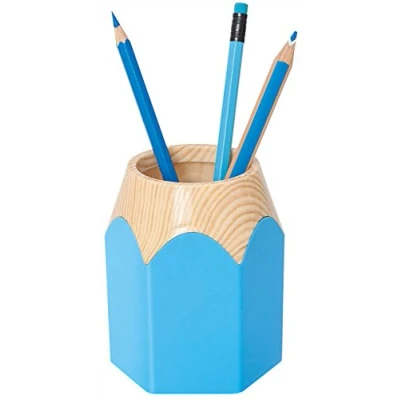 Imagen de Wedo 245255010 Pencil portabolígrafos en forma de lápices, plástico resistente aprox. 8, 5 x 7, 10, cm), color azul claro