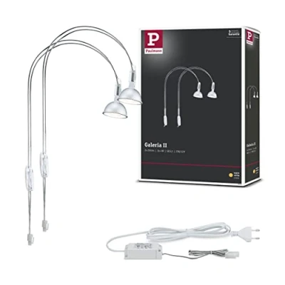 Imagen de Paulmann 99908 Luminarias para espejo Galeria LED, lámparas II, de baño, cromo, iluminación incl. fuente luz 2x4 W GU5,3