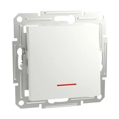 Imagen de Schneider Electric Asfora EPH1670121D Pulsador empotrado con LED (10 A, 250 V CA, terminales de tornillo), color blanco