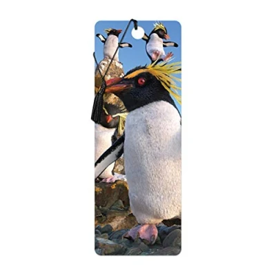 Imagen de 3D LiveLife Marcapaginas pingüinos crestas de Deluxebase. Un marcapáginas con lenticular e ilustraciones licencia del reconocido artista David Penfound