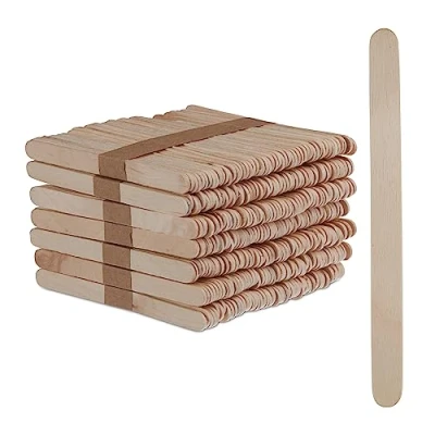 Imagen de Relaxdays Palitos Madera Manualidades, 900 Uds, Palos Helados y Polos, Palillos Repostería o DIY, 11 x 1 cm, Natural, 0.2 cm