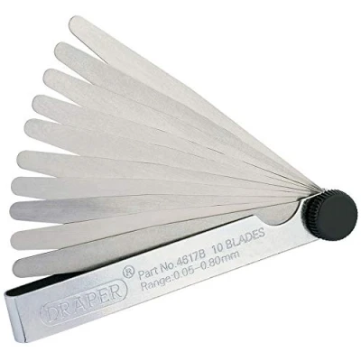 Imagen de Draper Juego métrico de 10 palas calibre 0,05 a 0,80 mm 100 longitud caja acero chapado 36169