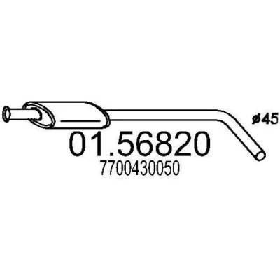 Imagen de MTS 01.56820 Silenciador Intermedio 1050 RENAULT: MEGANE 1 Classic, norauto, oscaro, mister auto