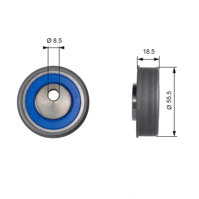 Imagen de GATES T41038 Polea tensora, correa dentada Tru Power MITSUBISHI: L200 III Pick up, GALANT 5 Stufenheck, ECLIPSE 2, HYUNDAI: H 1 / Starex MPV