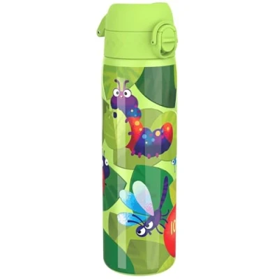Imagen de Ion8 Botella De Agua Acero Inoxidable, 600ml, a Prueba Fugas, Fácil Abrir, Aptas para Lavavajillas, Cerradura Segura, Asa Transporte, Limpiar, Diseño en Relieve, Vida Insectos