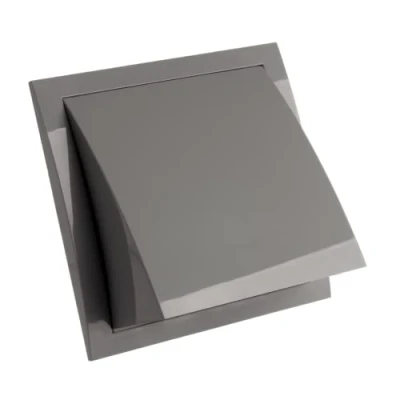 Imagen de Ø 125mm Rejilla de Ventilación con Protección contra Lluvia y Viento Válvula Retención Plástico ABS Gris