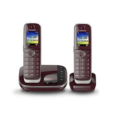 Imagen de Panasonic KX TGJ322 Teléfono (Teléfono DECT, Identificador de Llamadas, Servicios Mensajes Cortos (SMS), Rojo) [versión importada]