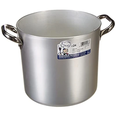 Imagen de Pentole Agnelli ALMA10324 Olla alta con dos asas Acero inoxidable, aluminio profesional 3 milímetros, 10 l