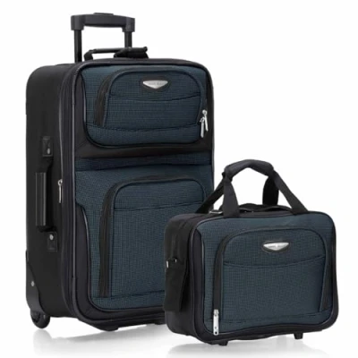 Imagen de Travel Select Amsterdam Equipaje Vertical expandible con Ruedas, Azul Marino, Juego de 2 Piezas, Piece Set, Extensible Ruedas