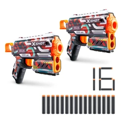 Imagen de XShot Skins Flux, Reckoning, Foam Dart Blaster (2 Blasters, 16 Darts) Air Pocket Technology, Major Brand Compatible, Toy for Kids, Teens, Adults, Frustration Free Packaging