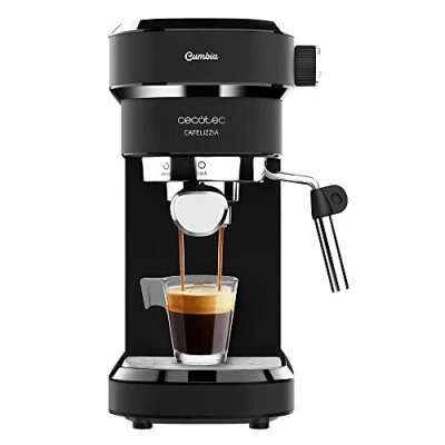 Imagen de Cecotec cafetera Espresso Cafelizzia 790 Black para espressos y Cappuccino. Sistema de rápido Calentamiento, 20 Bares, Modo Auto 1 2 cafés, vaporizador orientable,depósito 1,2 litros