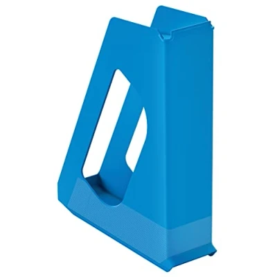 Imagen de Esselte Revistero A4, Archivador de Escritorio para Catálogos, Folletos, Papeles y Carpetas, Plástico Resistente, Modelo VIVIDA, Azul, 628218