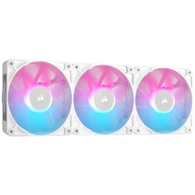 Imagen de CORSAIR iCUE Link RX120 Ventiladores PWM RGB de 120 mm con System Hub Rodamiento Cúpula Magnética Paquete Triple Blanco