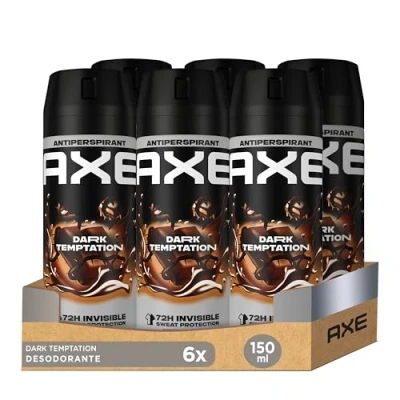 Imagen de Axe Desodorante para Hombre Antitranspirante Dark Temptation 150ml Pack de 6 Aerosol Fresco