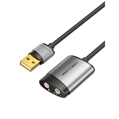 Imagen de Vention Tarjeta de Sonido Externa Plug &amp; Play,Adaptador Audio USB 3,5 mm, Altavoz y Conector micrófono,Tarjeta para Ordenador portátil PS4