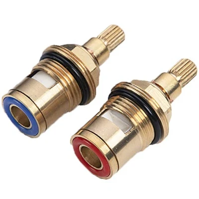 Imagen de Lezed Repuesto para Lavabo Grifo de Cartucho Disco Cerámica, Cabezal Ceramico Reemplazo Cartucho, Valvula Cobre Cerámica Agua 1/2&quot; (1 par Caliente &amp; Frío)