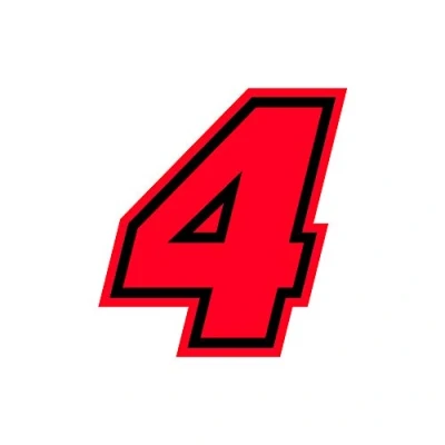 Imagen de 4R Quattroerre.it 13394 Número Racing 4 Moto GP, Rojo Neón, 10 x cm
