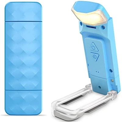Imagen de Mexllex Luz Lectura Recargable USB, Lampara de LED con Pinzas, 3 Colores &amp; 5 Brillos Regulables, para Leer Libros en la Cama Libro Portátil