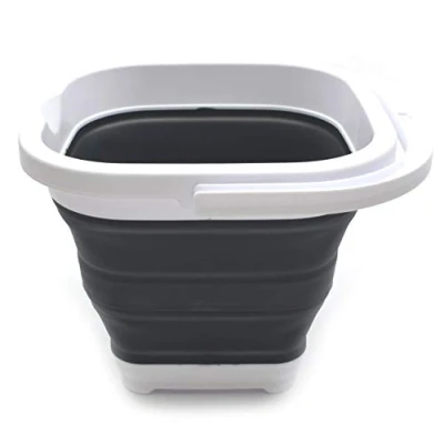 Imagen de SAMMART Cesta Rectangular Plegable de 5 litros (5 L, Rectangular, Negro)
