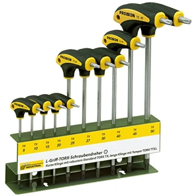 Imagen de PROXXON 22 652 Kit de Destornilladores Mango L, 10 pza. TX en L con Soporte, multicolor