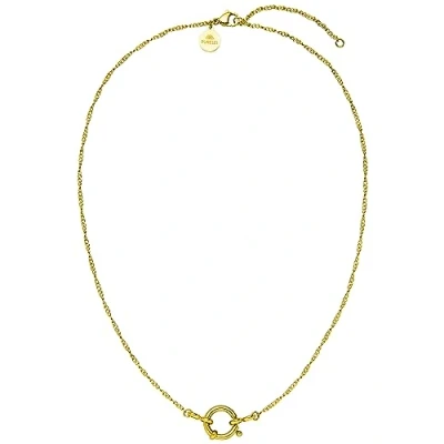 Imagen de Purelei Lokahi Collar con colgante (oro, Plata y oro rosa) de acero inoxidable (longitud 40/45 cm, ajustable) resistente al agua, esterlina