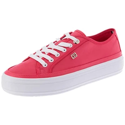 Imagen de Tommy Hilfiger Mujer Sneaker vulcanizada Essential Canvas Zapatillas, Rosa (Bright Cerise Pink), 40 EU