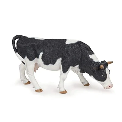 Imagen de Papo Vaca Negra y Blanca pastando Farmyard Friends Tiere Figura, Color (2051150)