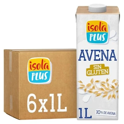 Imagen de ISOLA BIO Pack de 6 Unidades 1 L Bebida Vegetal Avena Sin Gluten, Azúcares Añadidos y Lactosa, Apto para Veganos, Optima Tomar Sola, con Café o en Batidos