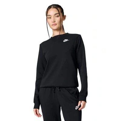 Imagen de NIKE DQ5473 010 W NSW Club FLC Crew STD Sweatshirt Mujer Blanco Negro Tamaño XL