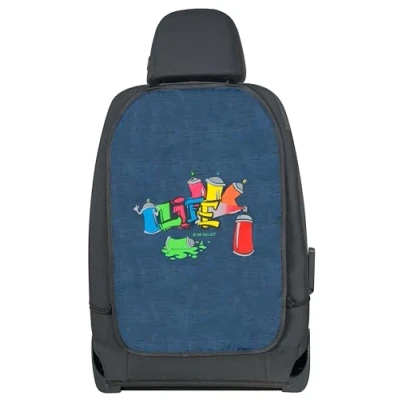 Imagen de Walser Protector de Respaldo Coche, Asiento Trasero Niños Graffiti, Patada Repelente Suciedad, 62x40cm Azul