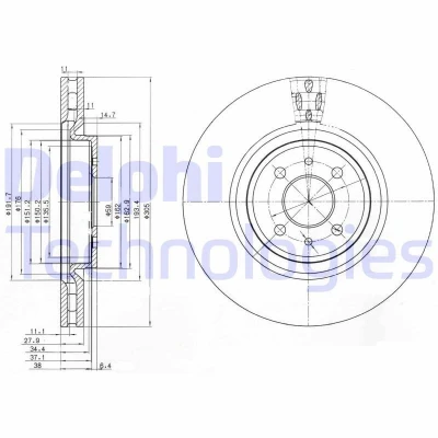 Imagen de DELPHI BG3387 Disco de freno 304 28 4 ventilado aceitado sin procesar cojinete rueda, anillo sensor ABS FIAT: Coupe