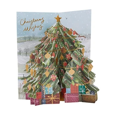 Imagen de UK Greetings Paquete múltiple de 8 tarjetas Navidad para él/ella/amigo, diseño árbol