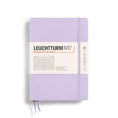 Imagen de LEUCHTTURM1917 365482 Libretas Medium (A5) 145 x 210 mm, Tapa Dura, 251 páginas numeradas, Lilac, Lineas
