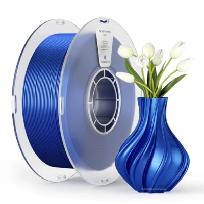 Imagen de PLA Seda Brillante Filamento kexcelled 1,75mm para Impresora 3D, Silk de Impresión 3D con Acabado Suave y Sedoso, Alta Tenacidad, Precisión Dimensional +/ 0,03mm, 1kg(2,2lbs), Azul Oscuro
