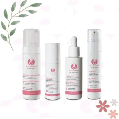 Imagen de Dermomamma Set Facial, Tratamiento Completo para Hidratar, Iluminar y Revitalizar el Rostro Indicado durante Embarazo la Lactancia Con Ácido Hialurónico Vitamina C Poderosa Combinación.