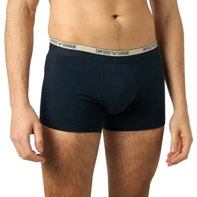 Imagen de Emporio Armani Stretch Cotton Piping Logoband Trunk Hombre, Azul (Marine), L