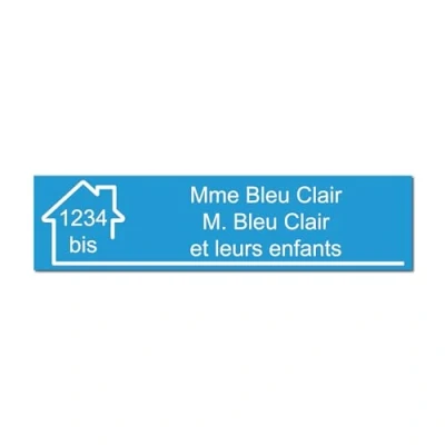 Imagen de Mygoodprice Placa para buzón, grabado de nombre y número, autoadhesiva personalizable, 10 x 2,5 cm, azul claro