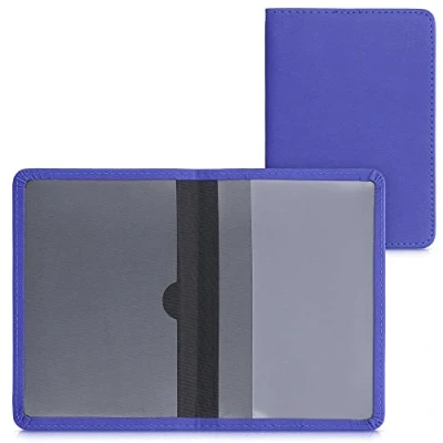 Imagen de kwmobile Funda para Permiso de circulación Coche Cuero sintético con Espacio Tarjetas 9.2 x 13 CM doblado Azul báltico
