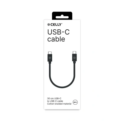 Imagen de Celly USBCUSBCCOT30BK Cable USB para cargar negro Caja