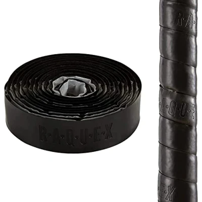 Imagen de Raquex Grip Acolchado Adhesivo de Poliuretano para Palo Hockey: superadherente, Suave y Absorbente. Revestimiento Autoadhesivo. Longitud extralarga (Negro)