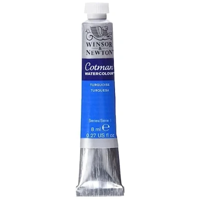 Imagen de Winsor &amp; Newton Cotman 8840114 Pintura de acuarela estudio, colores vivos con muy buenas propiedades procesamiento, tubo 8 ml, color turquesa