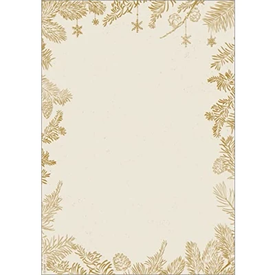 Imagen de SIGEL DP422 Papel navideño decorado &quot;Golden Christmas&quot;, 90 g/m², A4, 100 hojas