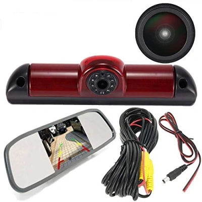 Imagen de HD IP68 Transporter Nocturna IR Luz Freno Cámara de Marcha Atrás Visión Trasera Coche Puede Ajustar el ángulo para FIAT Ducato X250/ Peugeot Boxter/Citroen Jumper (cámara + 4.3 &#039;&#039; Espejo Retrovisor)